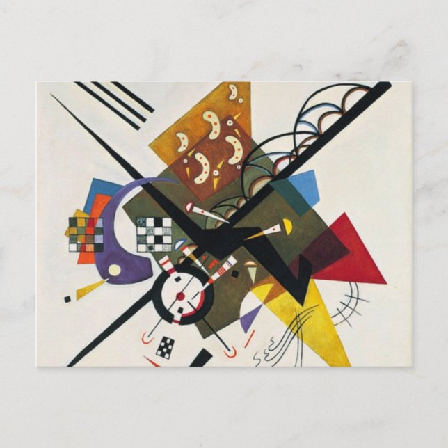 Carte Postale Kandinsky Sur Blanc Deux Peintures Abstraites (Devant)
