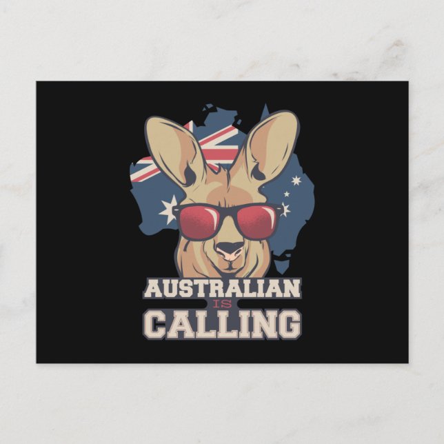 Carte Postale Kangaroo portant des lunettes de soleil L'Australi (Devant)