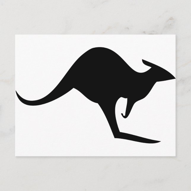Carte Postale kangourou australien noir - australie (Devant)