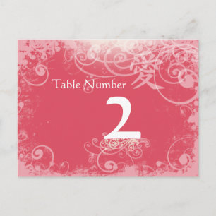 Carte Postale Kanji Love Swirl Numéro de table- choisir la coule