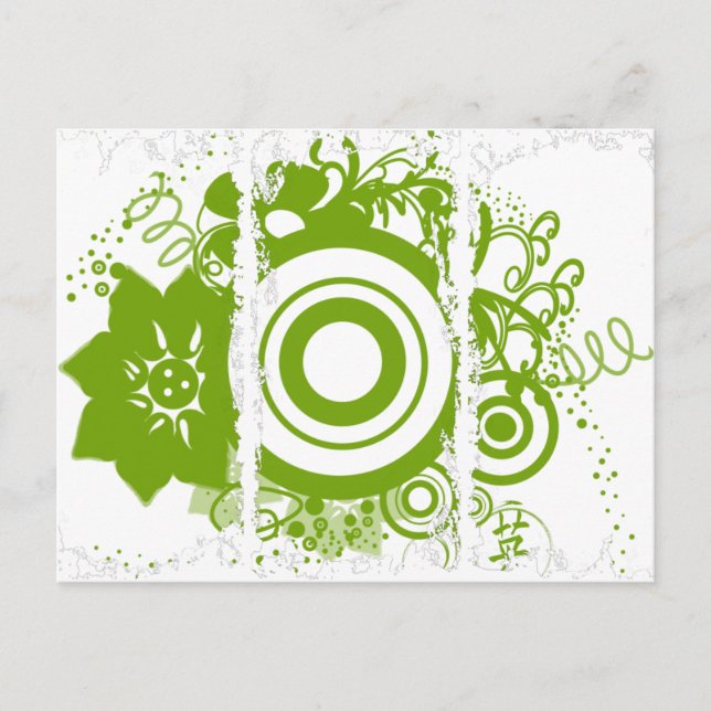 Carte Postale Kanji pour Courage Flower Circle (Devant)