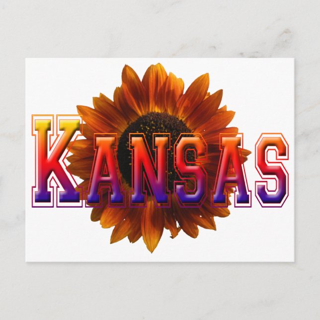 Carte Postale Kansas avec tournesol (Devant)
