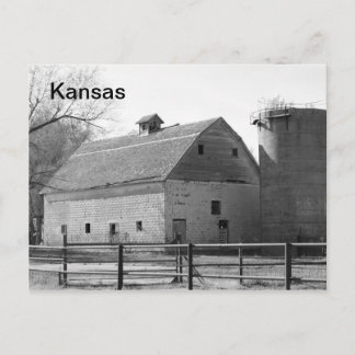 Carte Postale Kansas Barn et Silo