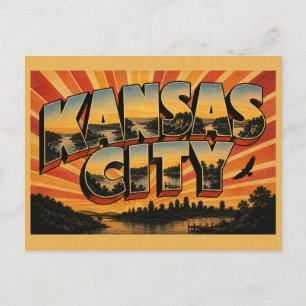 Carte Postale Kansas City Kansas River Bluffs Lakes Art