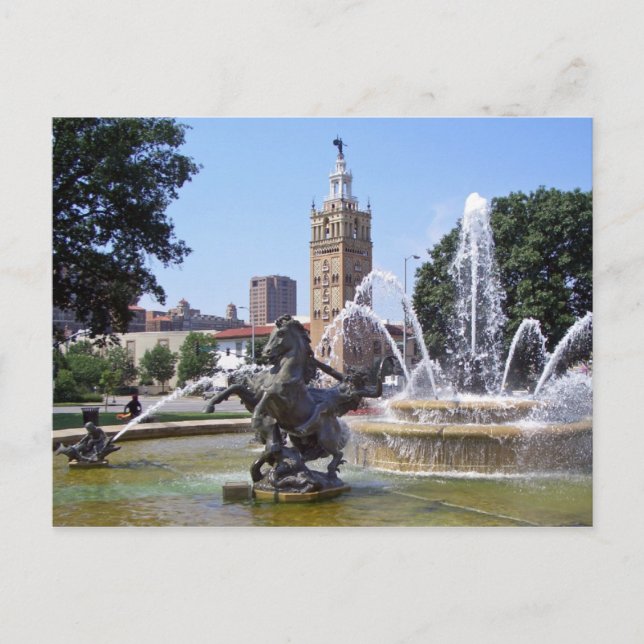 Carte Postale Kansas City, Missouri Plaza Fontaine (Devant)