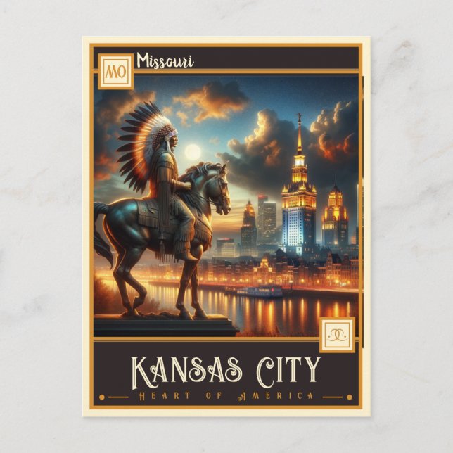 Carte Postale Kansas City, Missouri | VINTAGE (Devant)