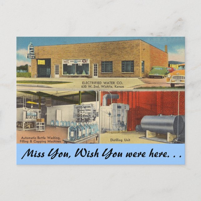 Carte Postale Kansas, Electrified Water Co., Wichita (Devant)