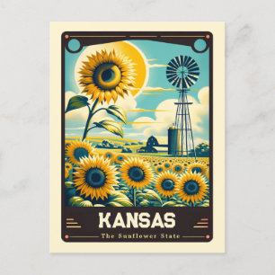 Carte Postale Kansas Esprit patriotique Vintage