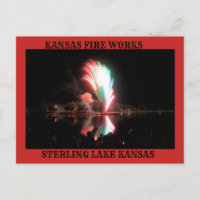 Kansas Fire Works at Night Post Card