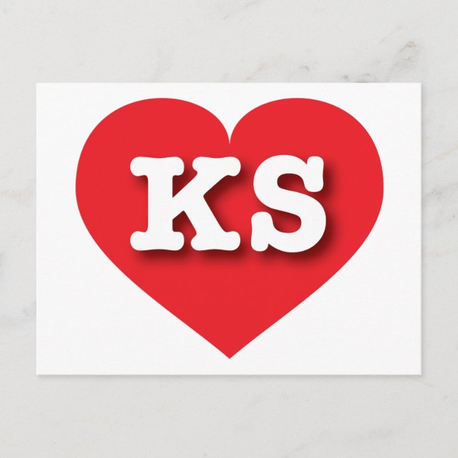 Carte Postale Kansas Red Heart - J'aime KS (Devant)