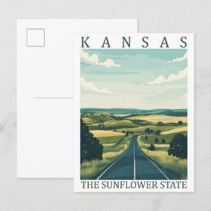 Carte Postale Kansas Sunflower State USA Travel Place