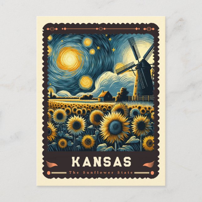 Carte Postale Kansas | Vincent Van Gogh inspiré (Devant)