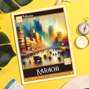 Carte Postale Karachi, Pakistan   Peinture Vintage