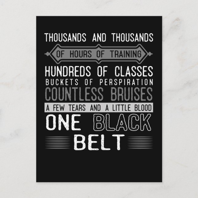 Carte Postale Karate de ceinture noire Taekwondo Jiu Jitsu Motiv (Devant)