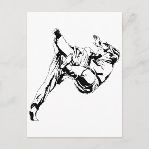 Carte Postale Karate et un judo. Techniques des lancements