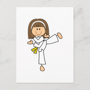 CARTE POSTALE KARATE GIRL