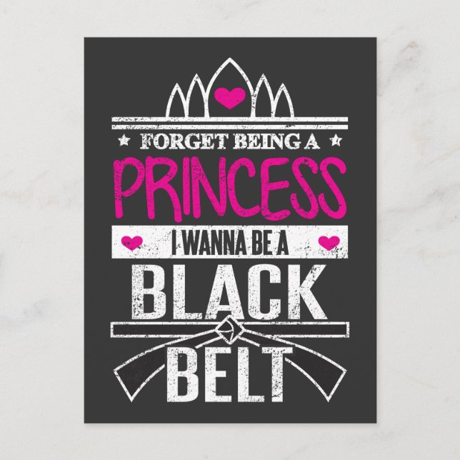 Carte Postale Karate Girls Oubliez Princess Soyez une ceinture n (Devant)