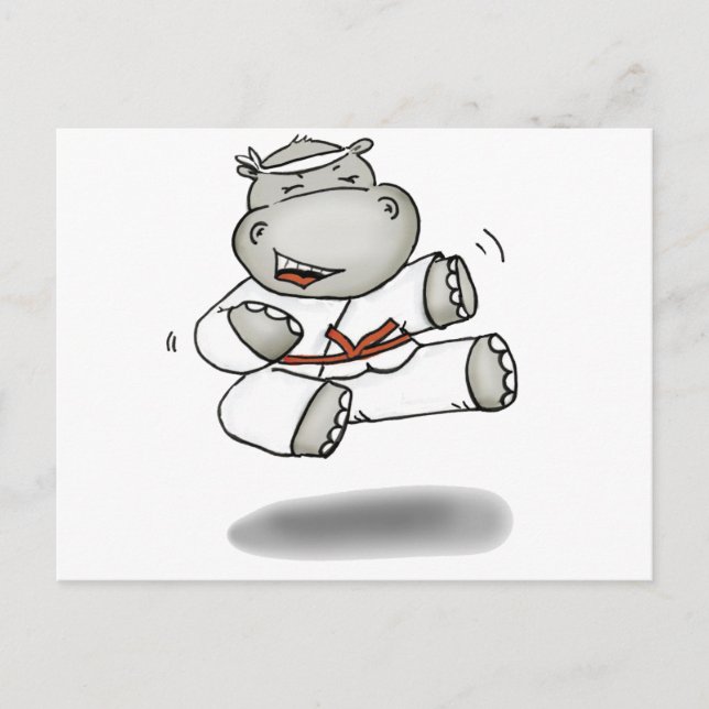 Carte Postale Karate Hippo (Devant)