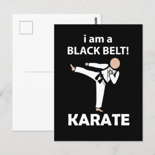 Carte Postale Karate I am A Black Belt Karate