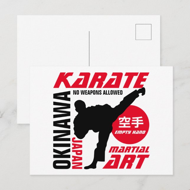 Carte Postale Karate Man (Devant / Derrière)