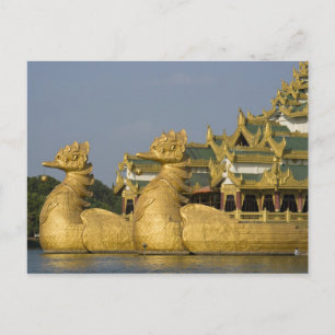 Carte Postale Karaweik Hall est un point de repère de Yangon, si
