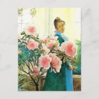 Karin aux fleurs roses et son métier à tisser