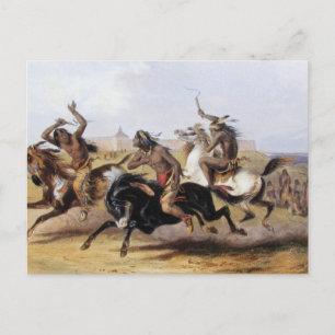 Carte Postale Karl Bodmer - Hippodrome des Sioux