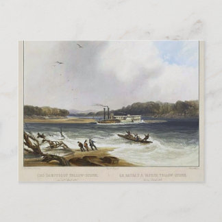 Carte Postale Karl Bodmer - Yellowstone, bateau à vapeur de la r