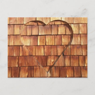 Carte Postale Karte Holz Herz
