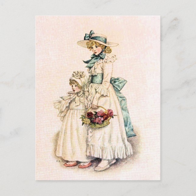 Carte Postale Kate Greenaway : Soeurs (Devant)