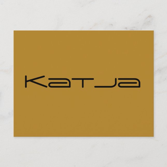 Carte Postale Katja- Orphan Caractère noir en police géométrique (Devant)