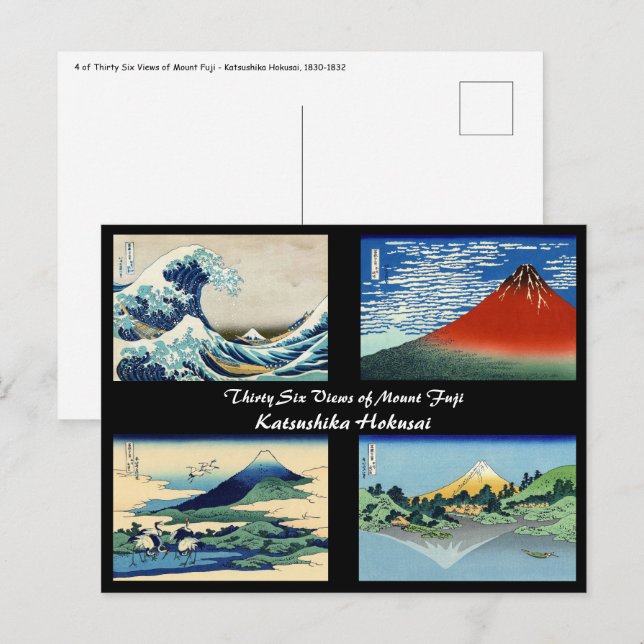 Carte Postale Katsushika Hokusai - 36 Vues sur le Mont Fuji (Devant / Derrière)