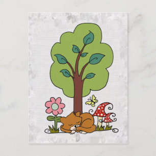 Carte Postale Katze unterm Baum