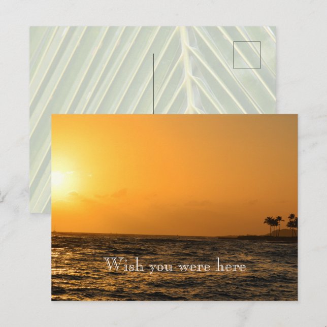 Carte Postale Kauai Hawaii Koloa Ocean Sunset (Devant / Derrière)