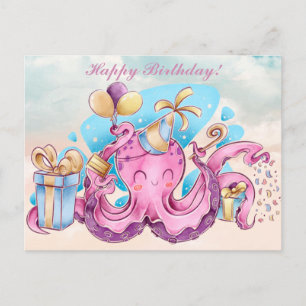 Carte postale Kawaii Bonne Anniversaire