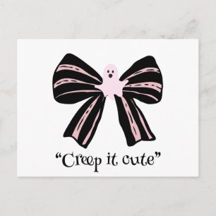 Carte Postale Kawaii Éffrayant Bow, joli halloween