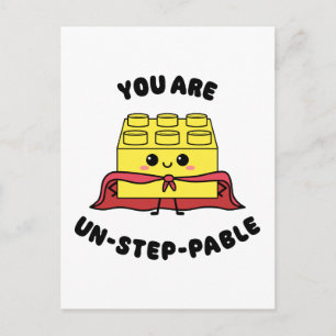 Carte Postale Kawaii Hero Jouet en brique Citation Motivationnel