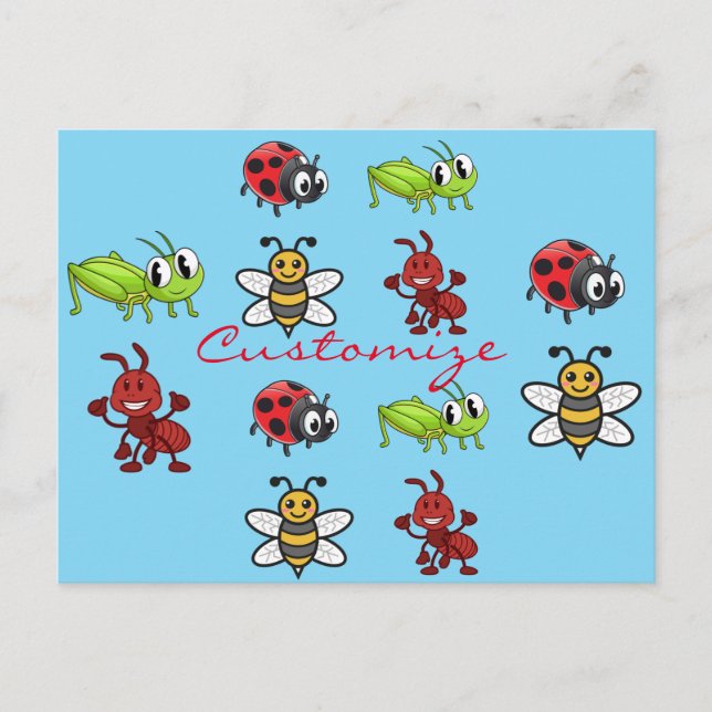 Carte Postale Kawaii Insectes Thunder_Cove (Devant)
