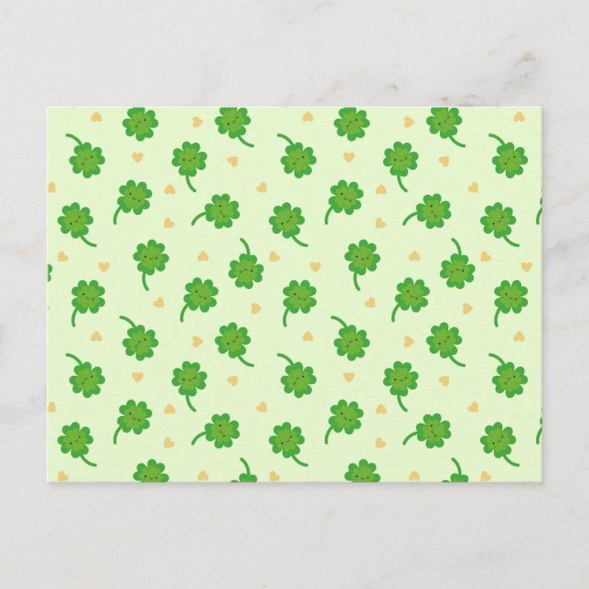 Carte Postale Kawaii Lucky Clover (Devant)