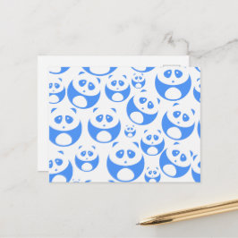 Carte Postale Kawaii Panda bébé bleu et blanc modèle