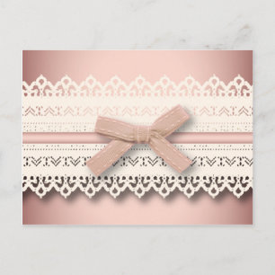 Carte Postale Kawaii princess girly chic dentelle blanche arc ro