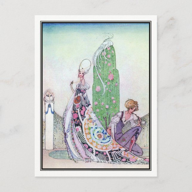 Carte Postale Kay Nielsen - En poudre et en crinoline (Devant)
