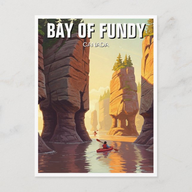 Carte Postale Kayak dans la baie de Fundy Nouvelle-Écosse Canada (Devant)