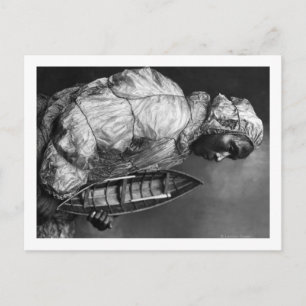 Carte Postale Kayaker portant une veste imperméable à l'eau avec