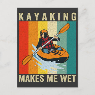 Carte Postale Kayaking me rend humide et drôle Canoë-kayak Vinta
