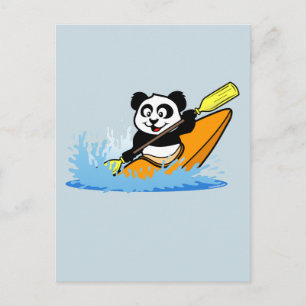 Carte Postale Kayaking Panda