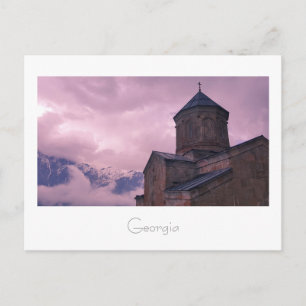Carte Postale Kazbegi Georgia Gergeti Church Paysage de montagne