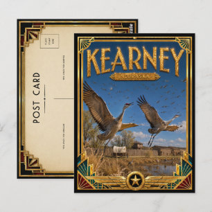 Carte Postale Kearney Nebraska Art Déco Vintage Âge d'Or