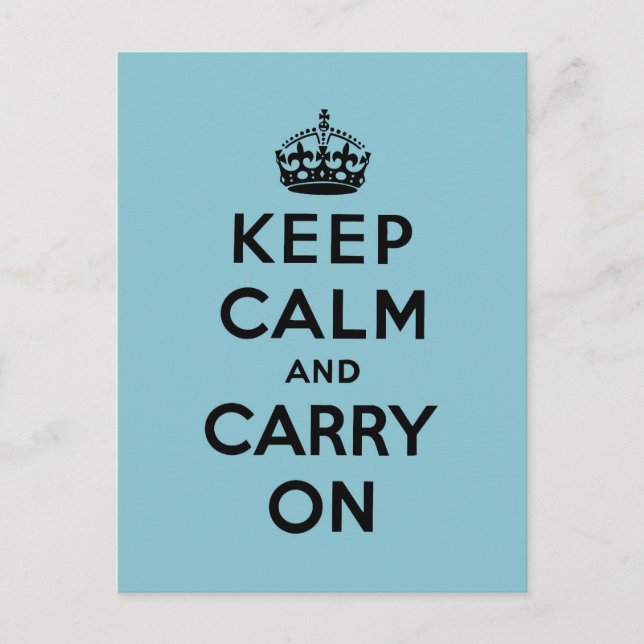 Carte Postale keep calm and carry on original (Devant)