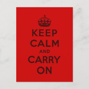 Carte Postale keep calm and carry on original